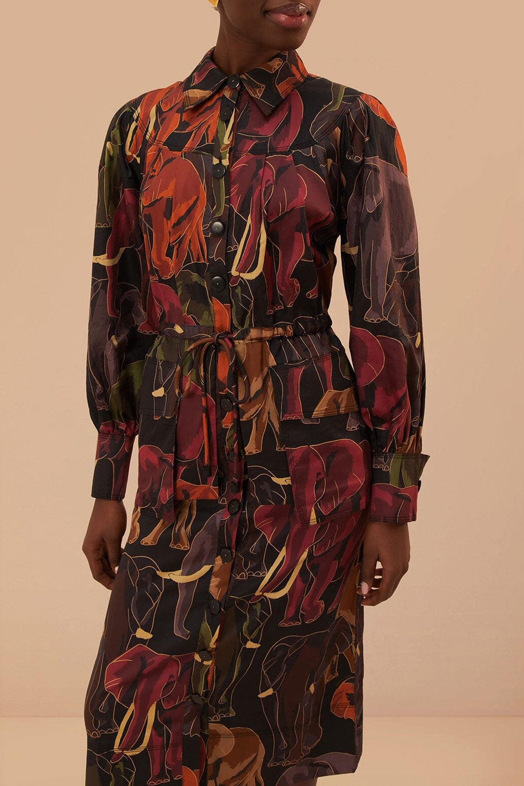 DJV_Elephants Brown Robes midi - Elephants Brown
