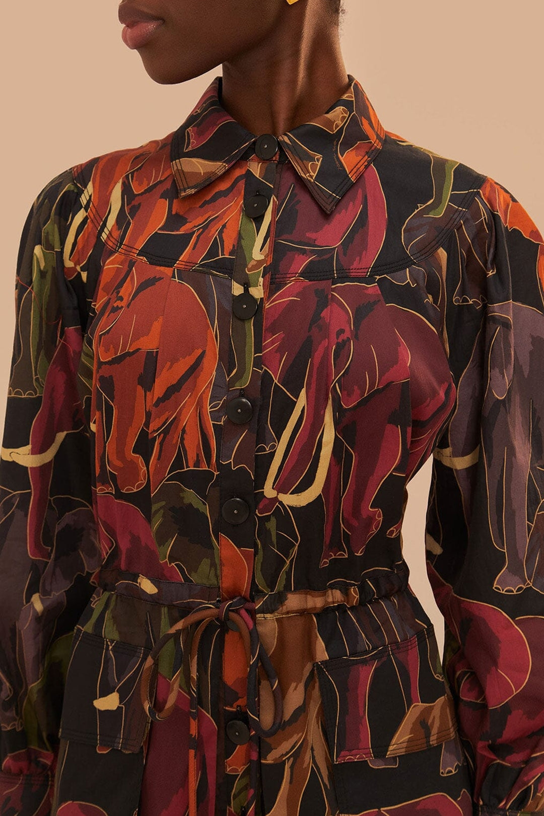 DJV_Elephants Brown Robes midi - Elephants Brown