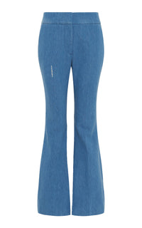 Marsh Pant en denim bleu clair washed coton lin denim