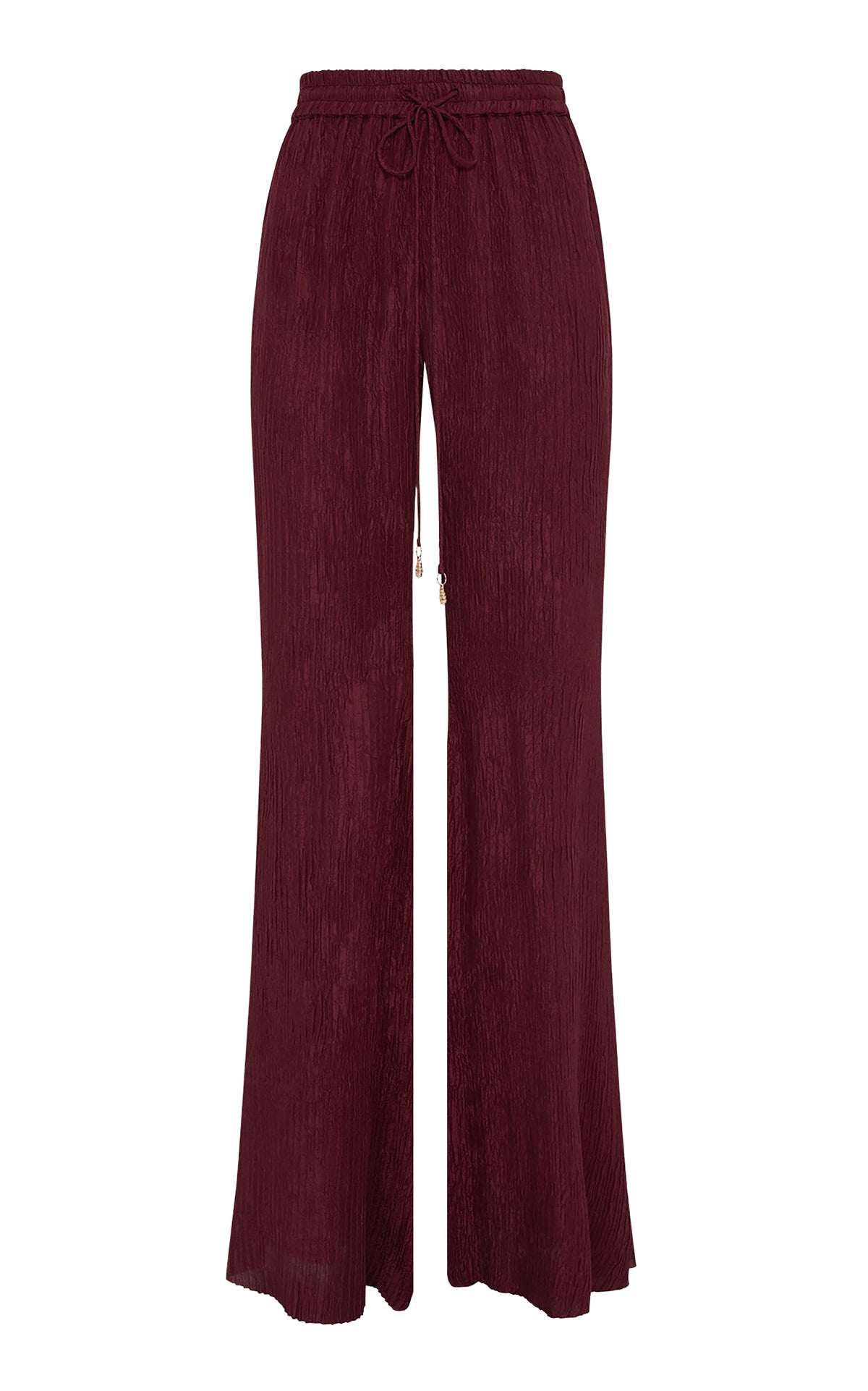 Claude Pant en bordeaux double plisse soie