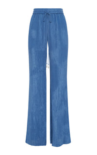 Claude Pant en ciel double plisse soie
