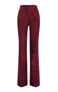 Vesta Pant en bordeaux barre laine drap de costume