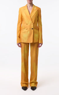 Vesta Pant en jaune de cadmium barre laine drap de costume