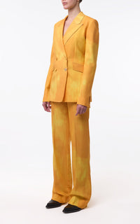 Vesta Pant en jaune de cadmium barre laine drap de costume