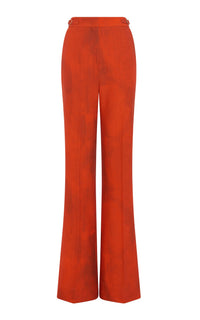 Vesta Pant en épice barre laine drap de costume