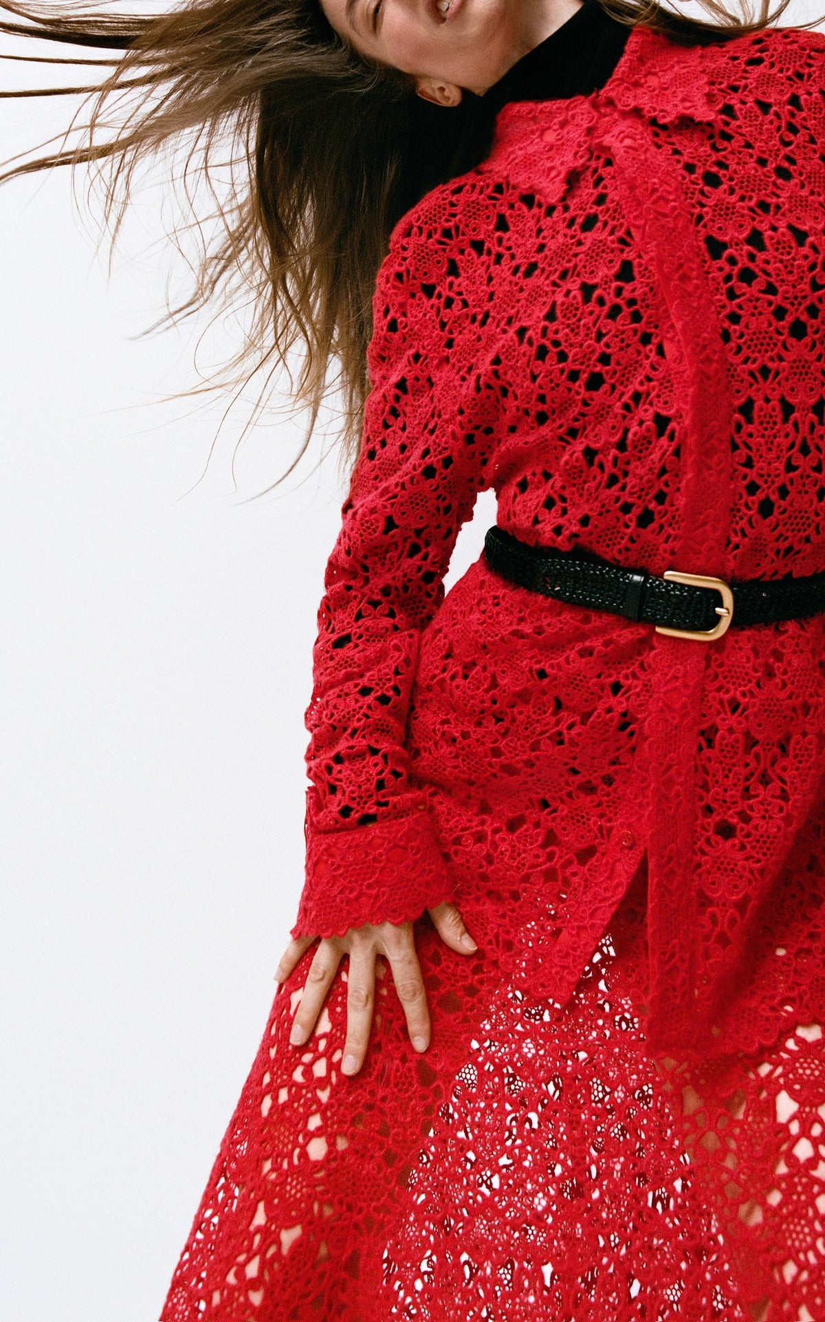 Scarlet Red / Jupe Florence en cachemire - Scarlet Red