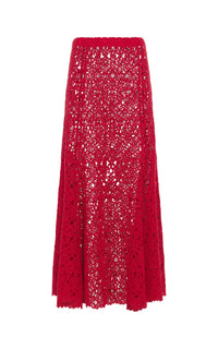 Scarlet Red / Jupe Florence en cachemire - Scarlet Red