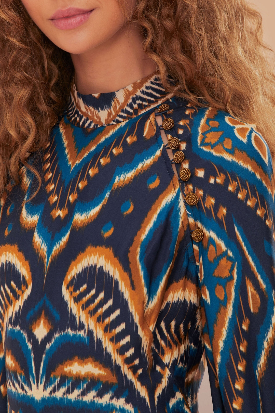 Robe courte raglan à motif Ananas - Bleu