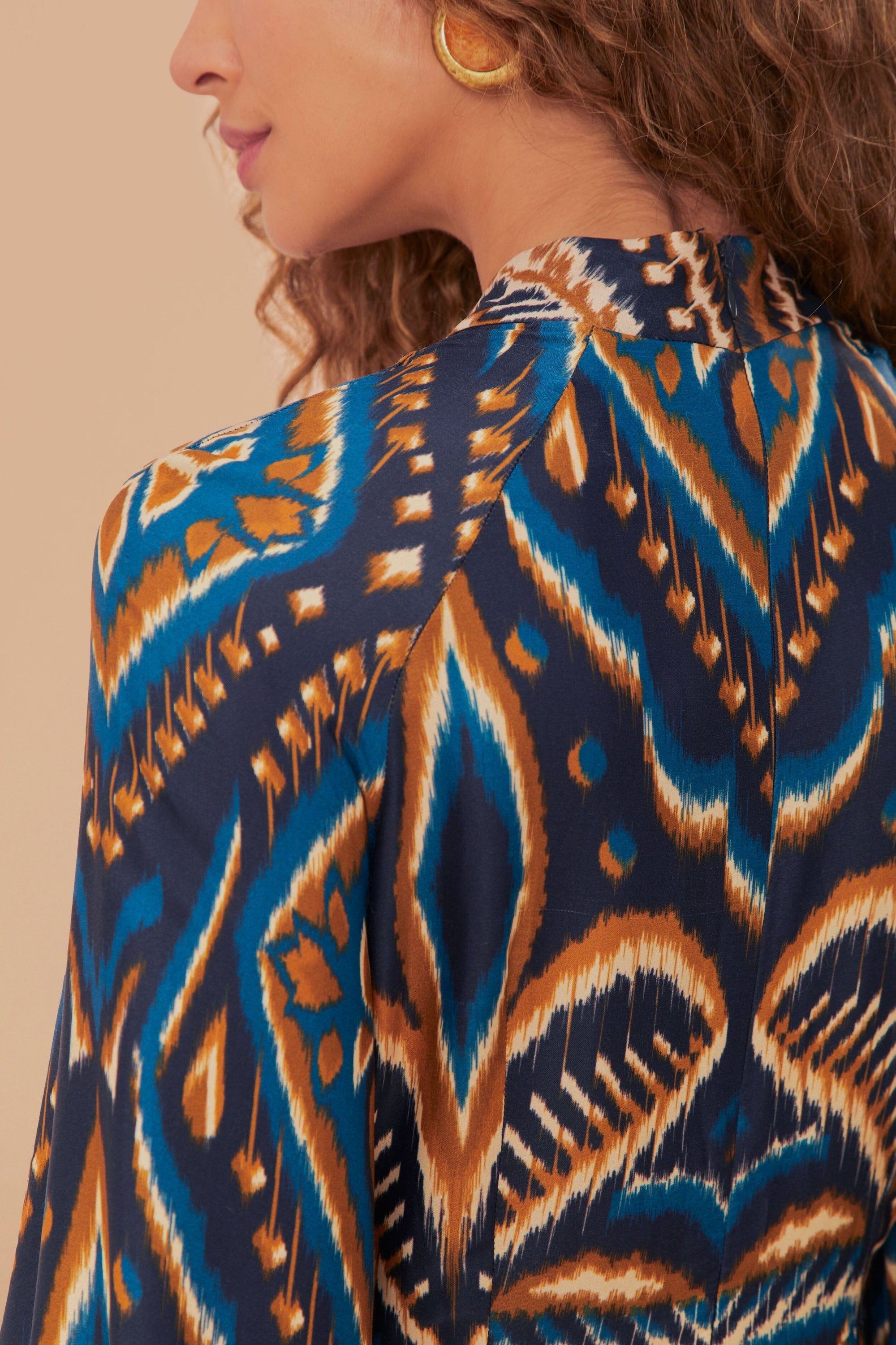 Robe courte raglan à motif Ananas - Bleu