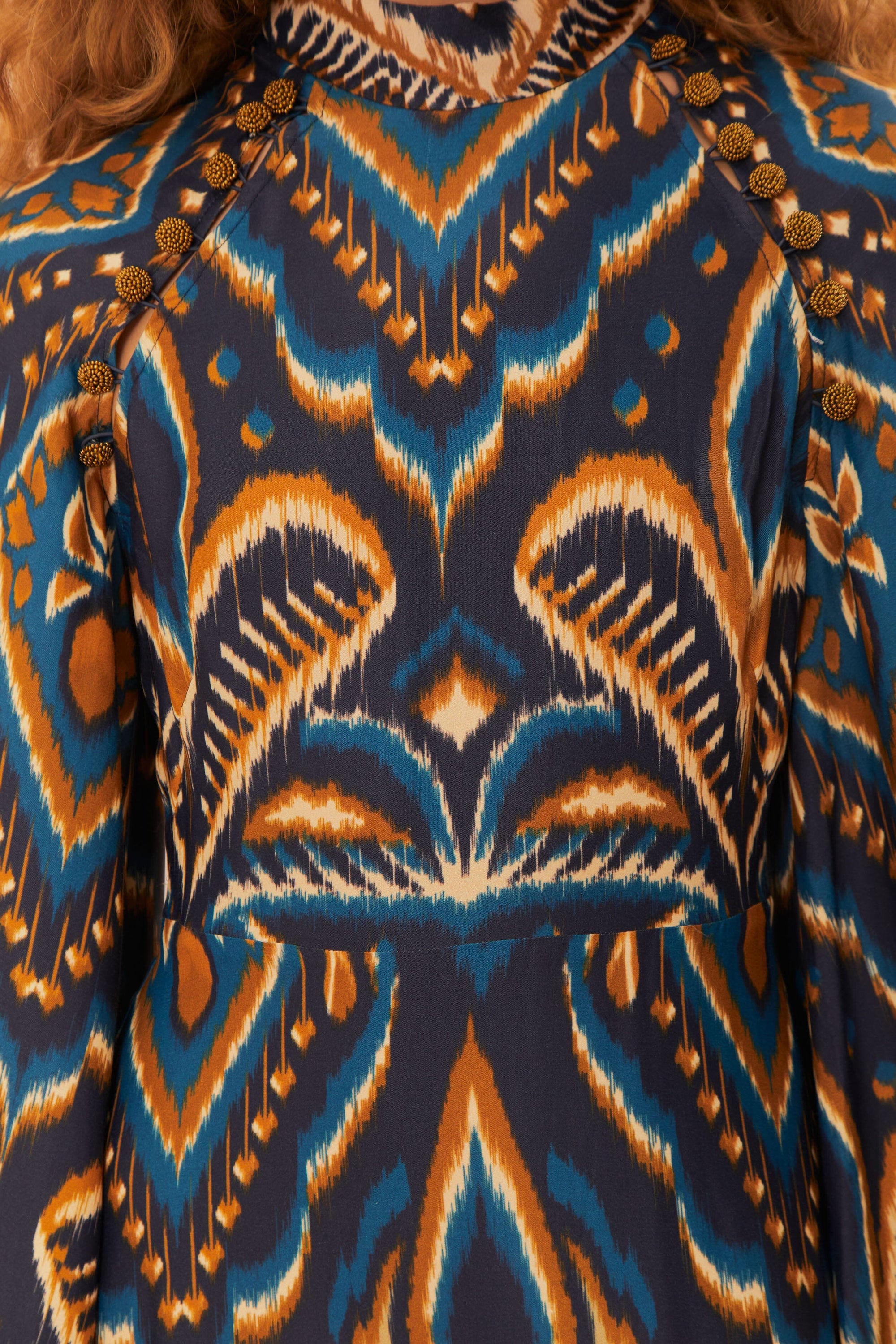 Robe courte raglan à motif Ananas - Bleu