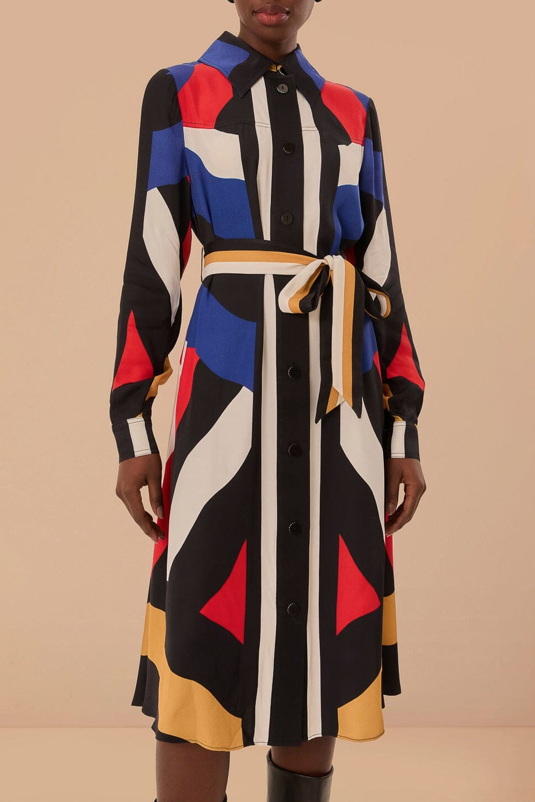 Robe midi chemise Amanda à rayures - Multicolore