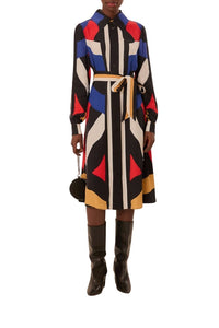Robe midi chemise Amanda à rayures - Multicolore