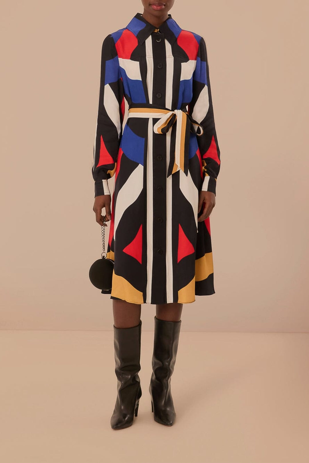 Robe midi chemise Amanda à rayures - Multicolore