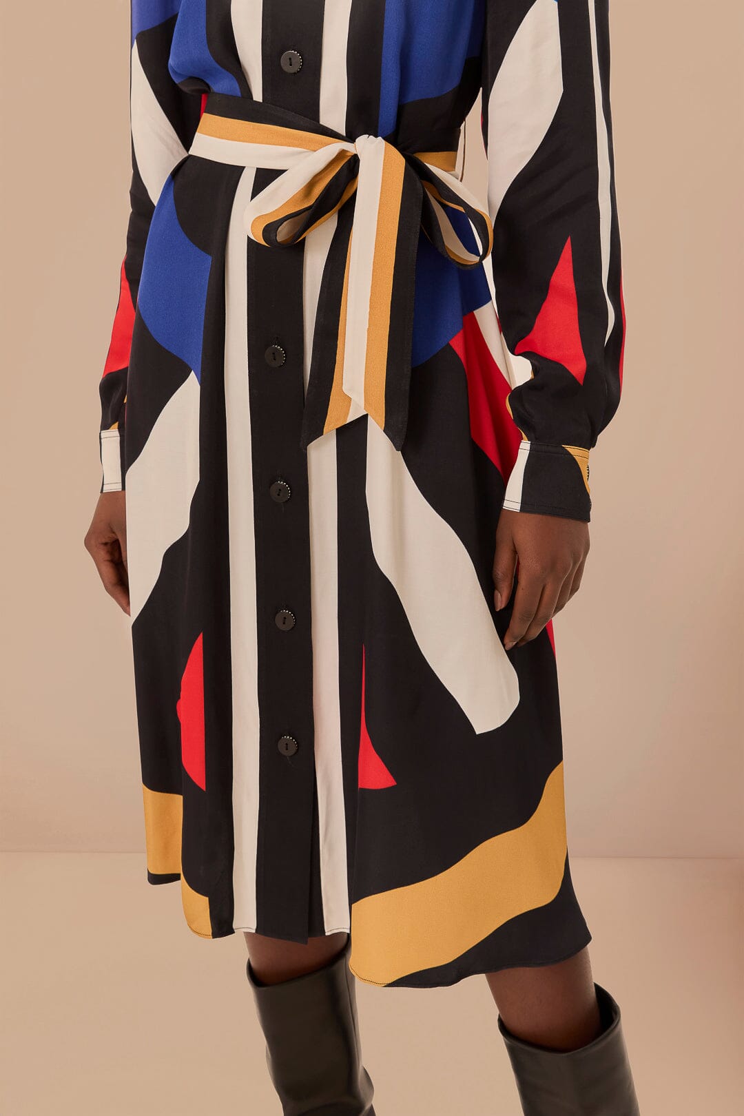 Robe midi chemise Amanda à rayures - Multicolore