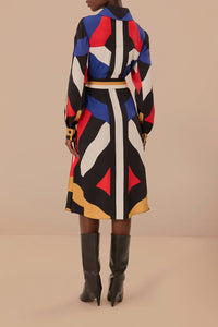 Robe midi chemise Amanda à rayures - Multicolore