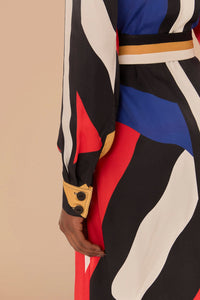 Robe midi chemise Amanda à rayures - Multicolore