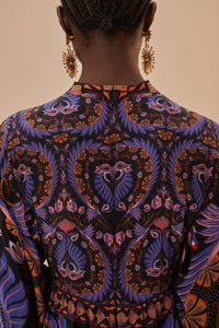 Robe longue Heart Forest - Bordeaux