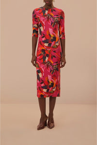 DJV_Colorful Flowers Robes midi - Colorful Flowers