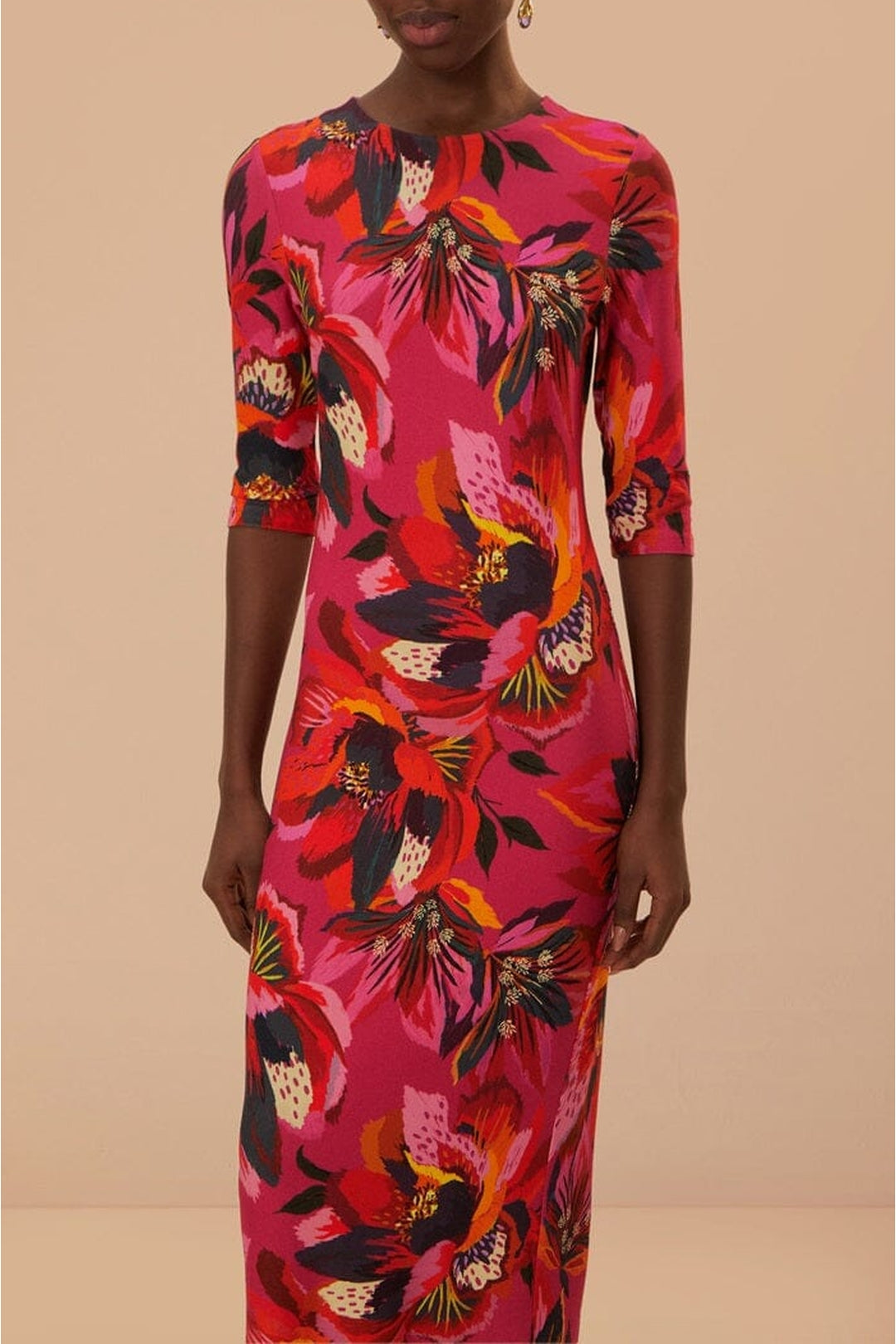 DJV_Colorful Flowers Robes midi - Colorful Flowers