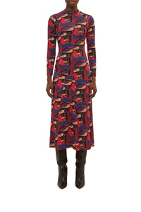 Robe midi Mushrooms sauvages - Rouge