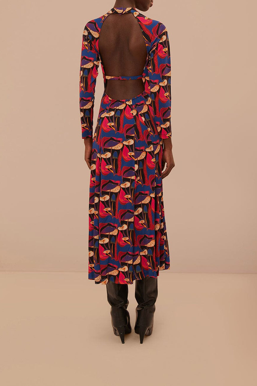 Robe midi Mushrooms sauvages - Rouge