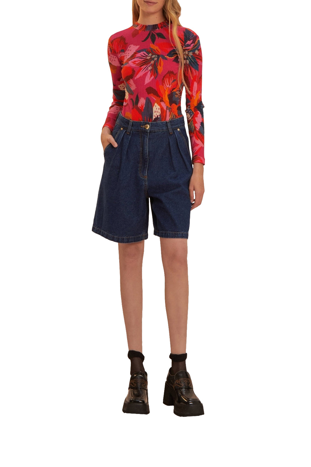 Body Colorful Flowers en coton - Rouge
