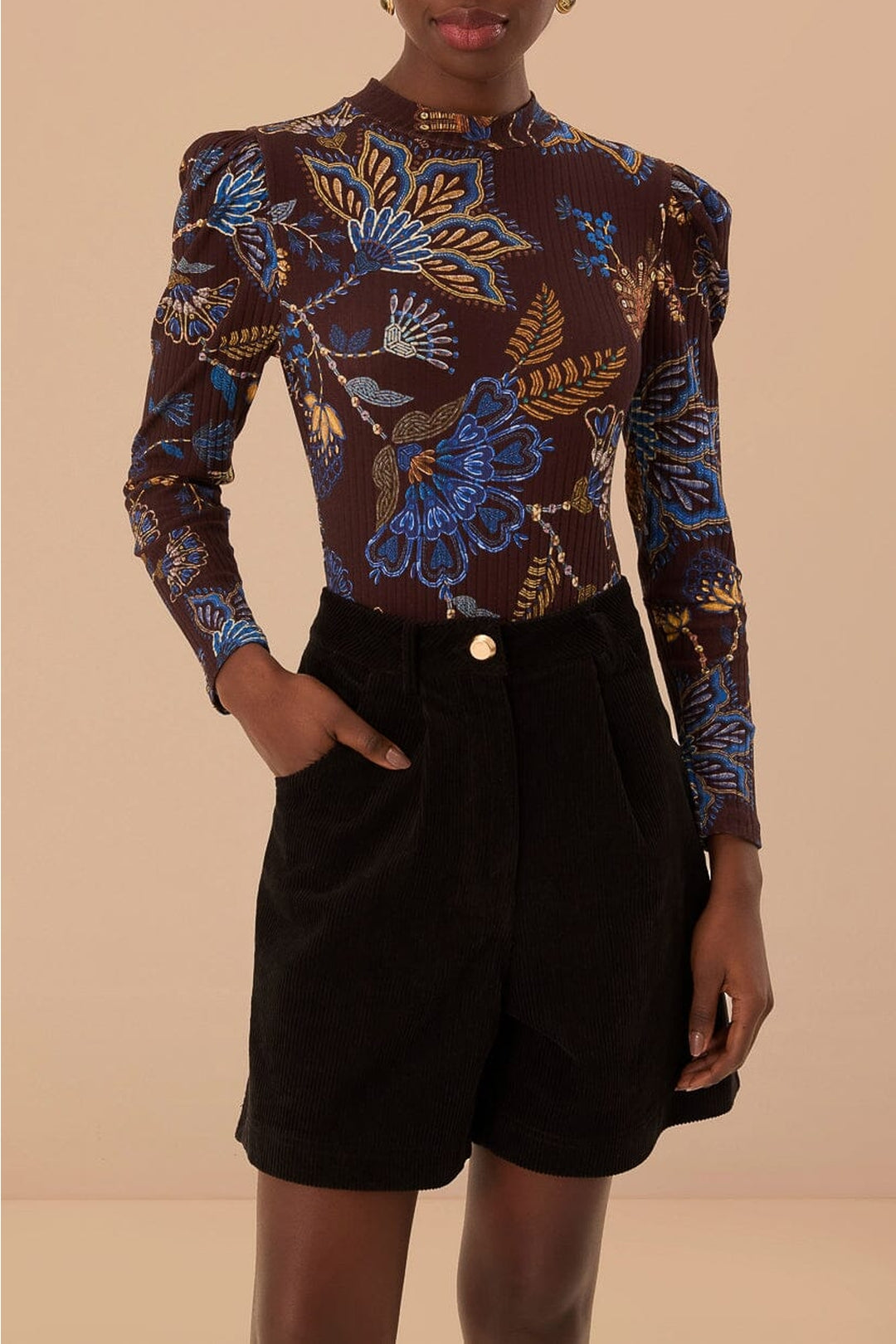DJV_Embroidered Garden Brown Cardigans & Pulls - Embroidered Garden Brown