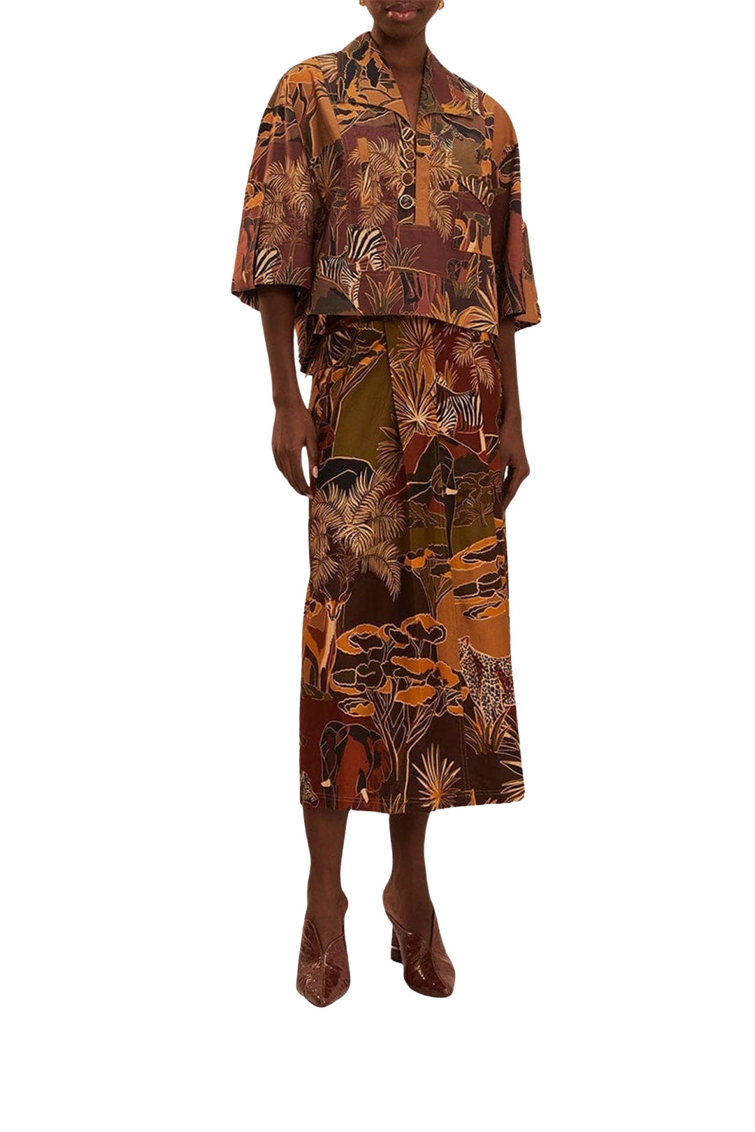 Blouse utilitaire Savana Dream en coton - Marron