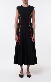 Kendal Dress en noir compact laine trench