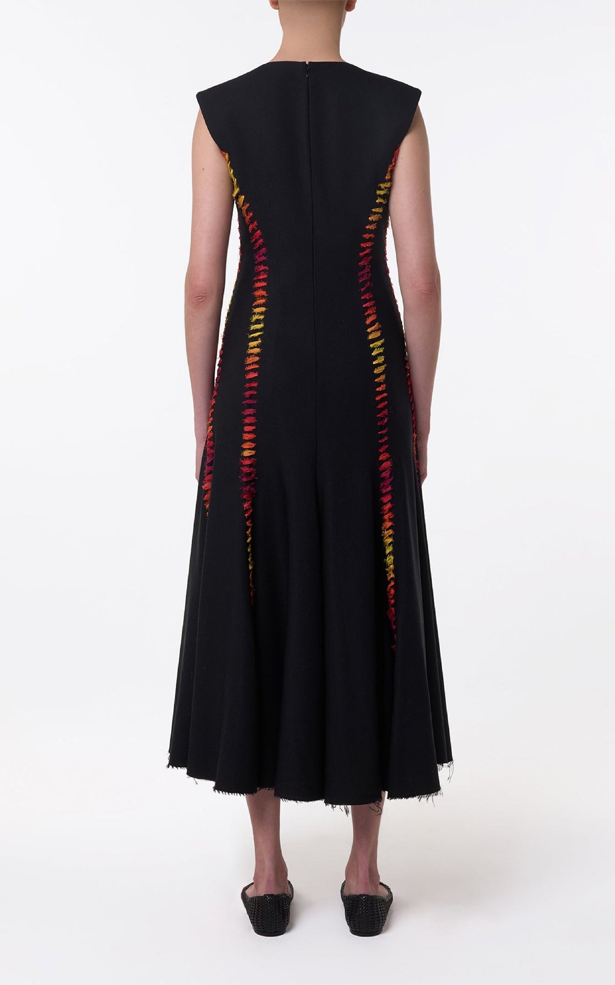 Kendal Dress en noir compact laine trench