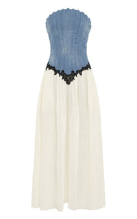 Light Blue Denim / Robe Glenn à bustier denim - Light Blue Denim