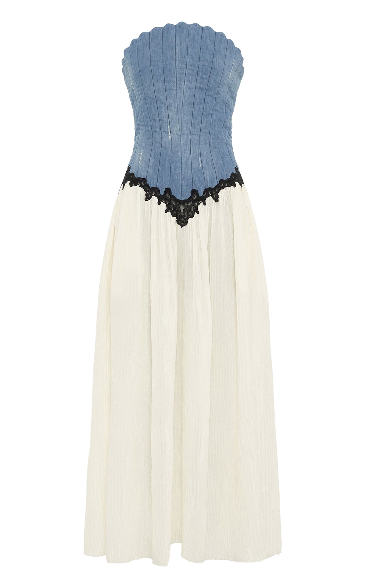 Light Blue Denim / Robe Glenn à bustier denim - Light Blue Denim
