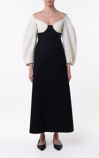 Ivory & Black / Robe Dee en laine - Ivory & Black