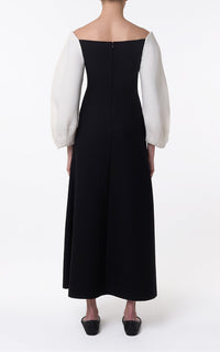 Ivory & Black / Robe Dee en laine - Ivory & Black