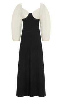 Ivory & Black / Robe Dee en laine - Ivory & Black