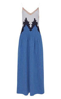 Light Blue Denim / Robe Althea à fines bretelles - Light Blue Denim