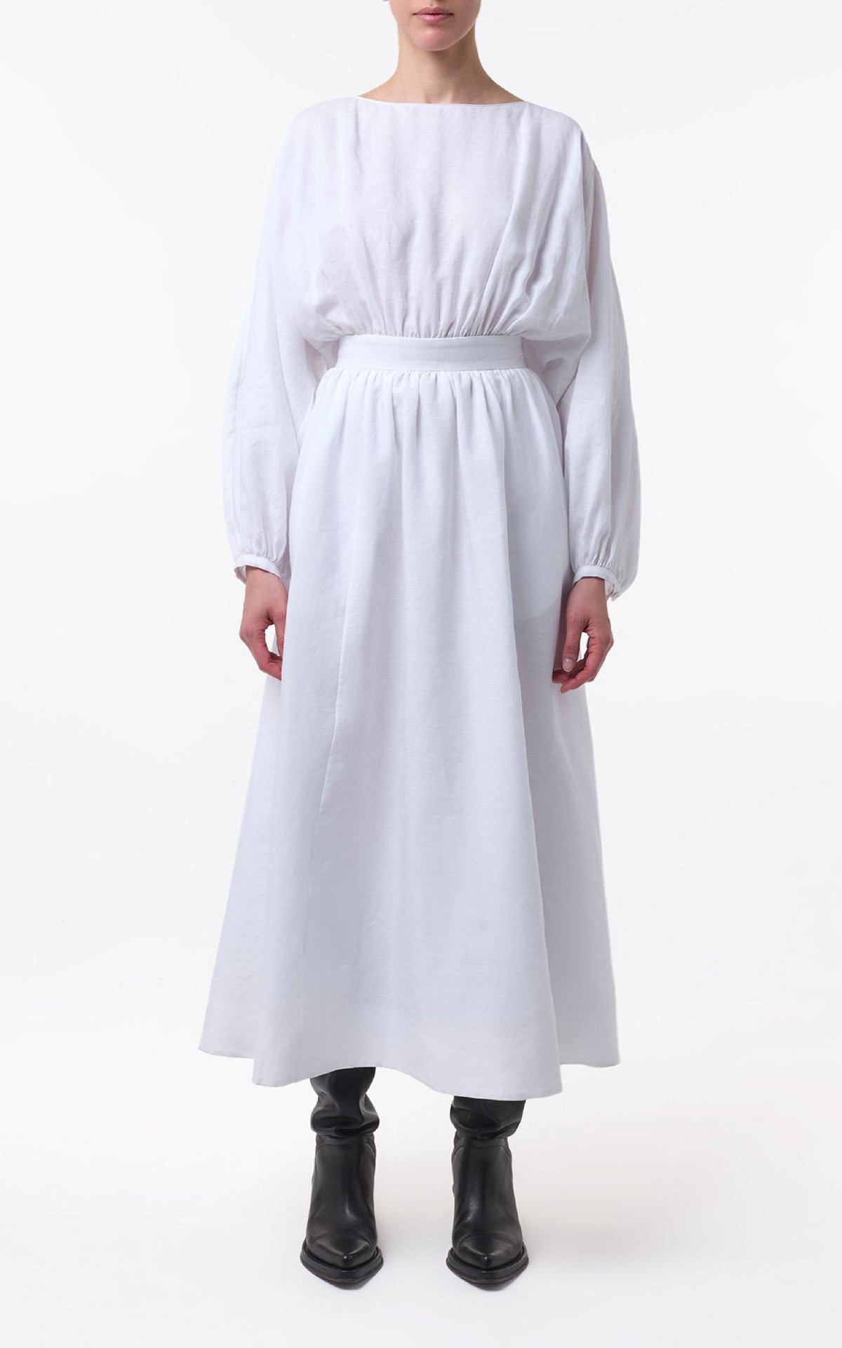 White / Robe Ahmose à taille froncée - White
