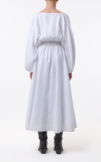 White / Robe Ahmose à taille froncée - White