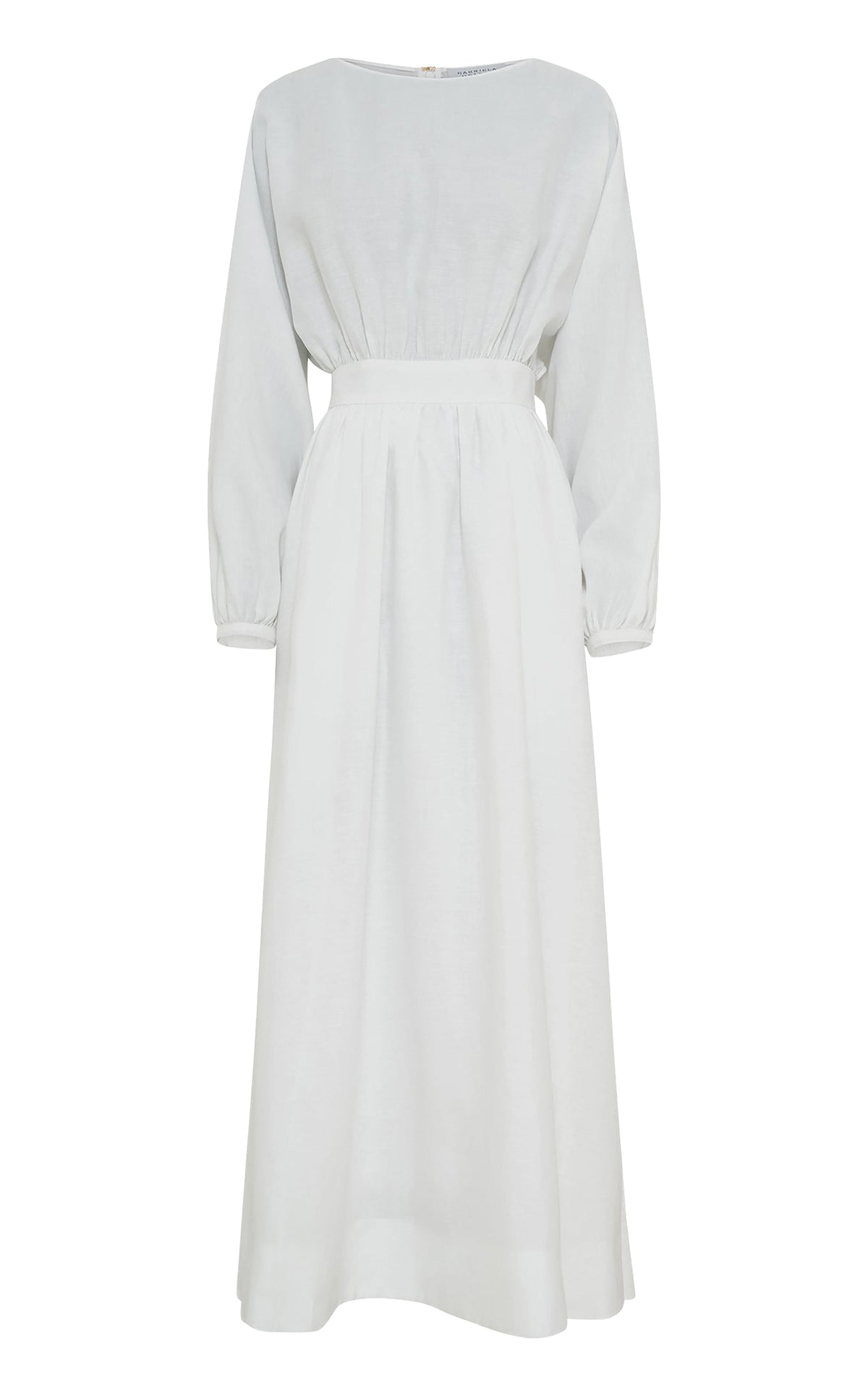 Ahmose Dress en blanc lin d’aloès popeline de chemise