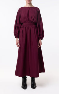 Bordeaux / Robe Ahmose à taille froncée - Bordeaux