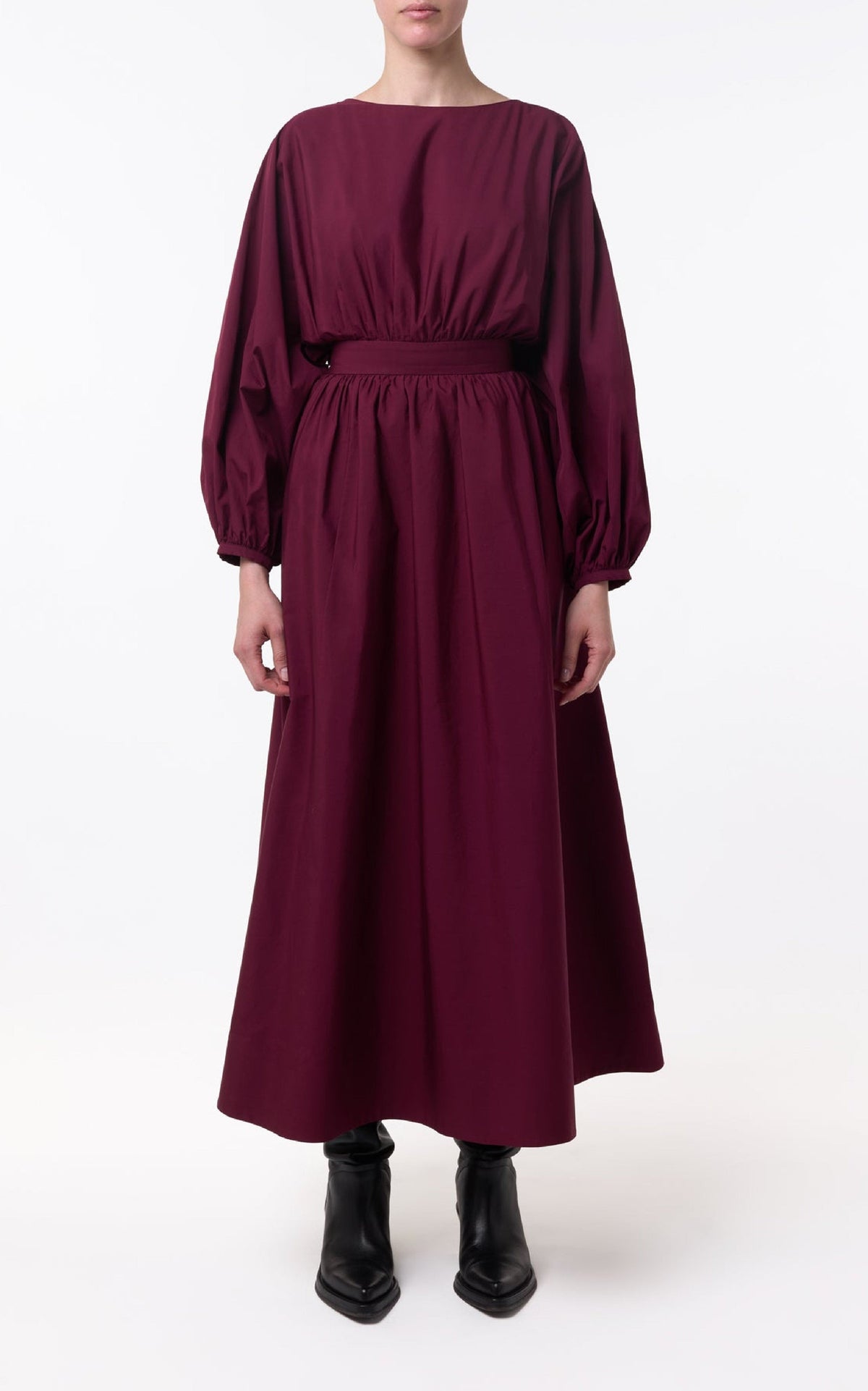 Bordeaux / Robe Ahmose à taille froncée - Bordeaux