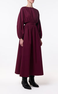 Bordeaux / Robe Ahmose à taille froncée - Bordeaux