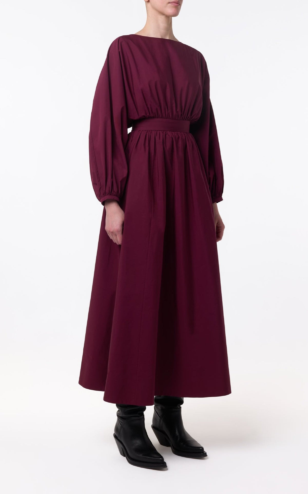 Bordeaux / Robe Ahmose à taille froncée - Bordeaux