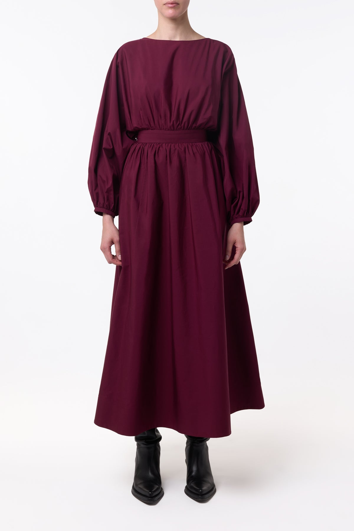 Bordeaux / Robe Ahmose à taille froncée - Bordeaux