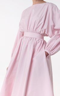 Ahmose Dress en rose poudré pâle coton Sea Island popeline
