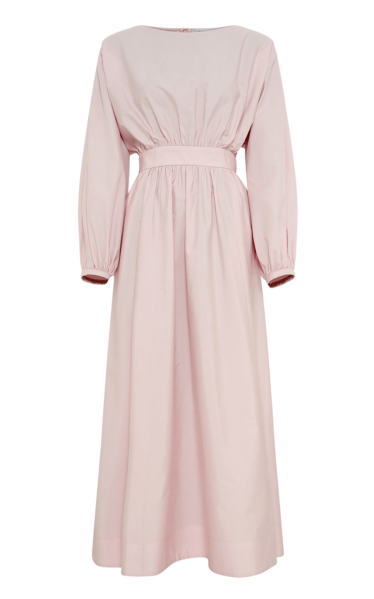 Ahmose Dress en rose poudré pâle coton Sea Island popeline