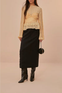 Blouse à plis sur la poitrine - Beige