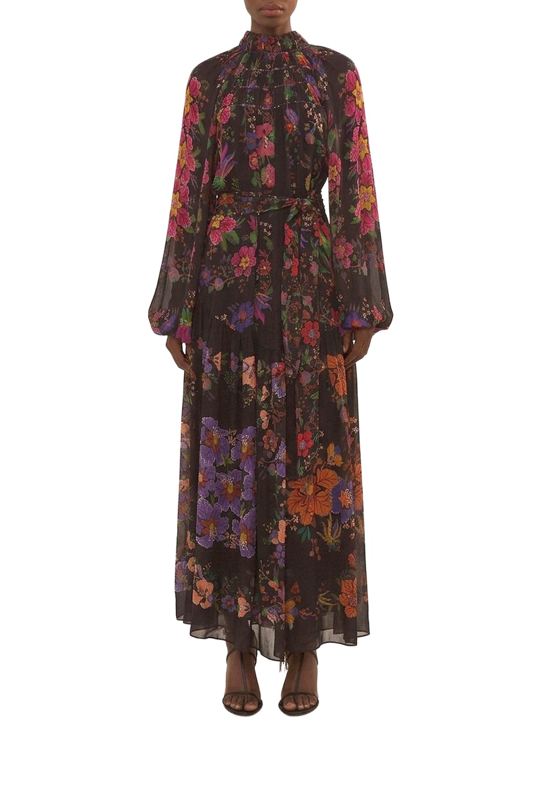 Robe longue à col montant - Noir