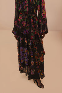 Robe longue à col montant - Noir