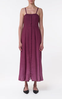 Magritte Dress en bordeaux cachemire soie chevrons